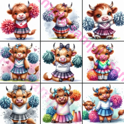 15 png cheer highland cows